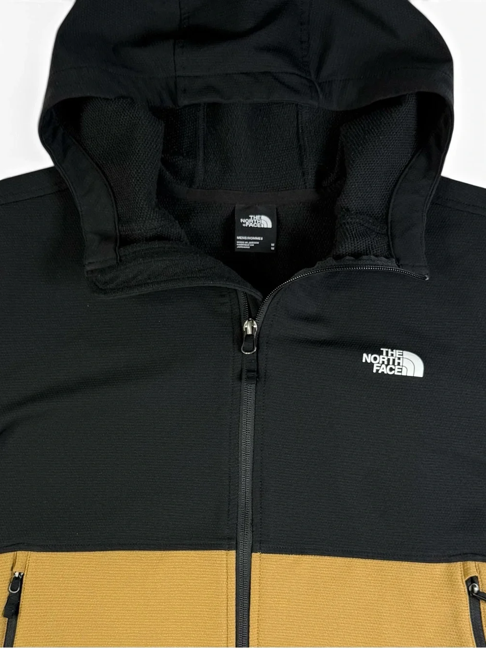The North Face Men’s M Black Camel Colorblock Hooded Full Zip Jacket